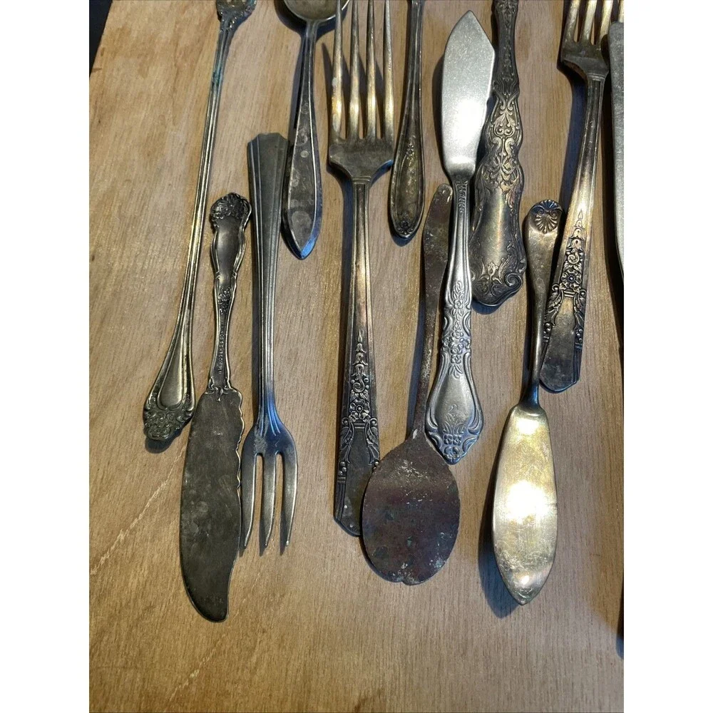 Vintage Flatware For Crafts Spoons Forks Silver Plate Stainless